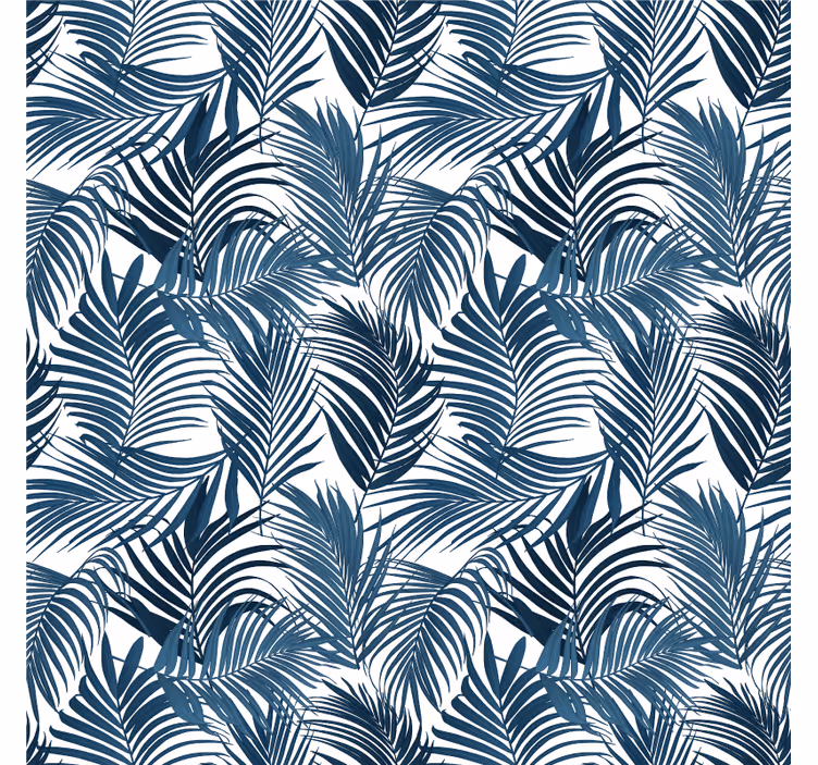 Carta da parati giungla design foglie di palma blu - TenStickers