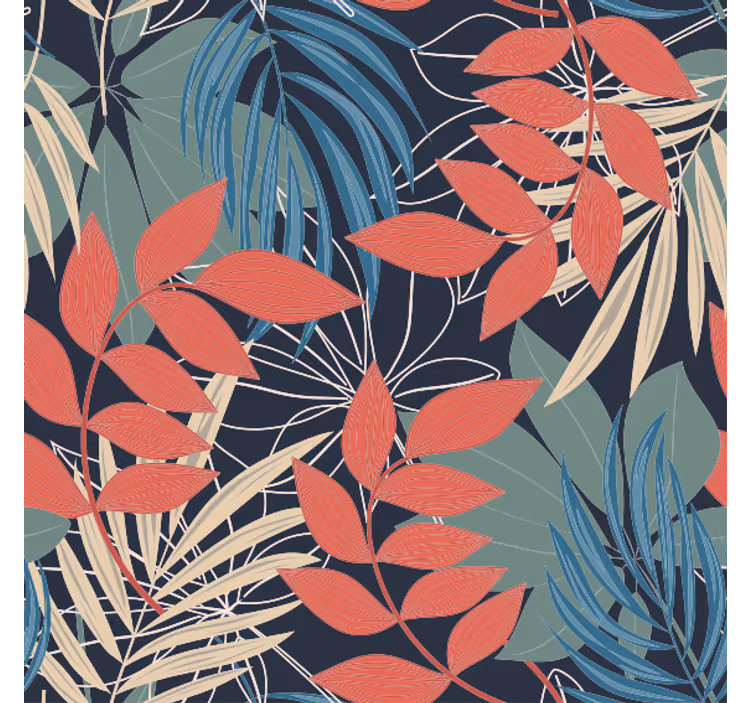 Carta da parati giungla motivo elegante di fauna e flora - TenStickers