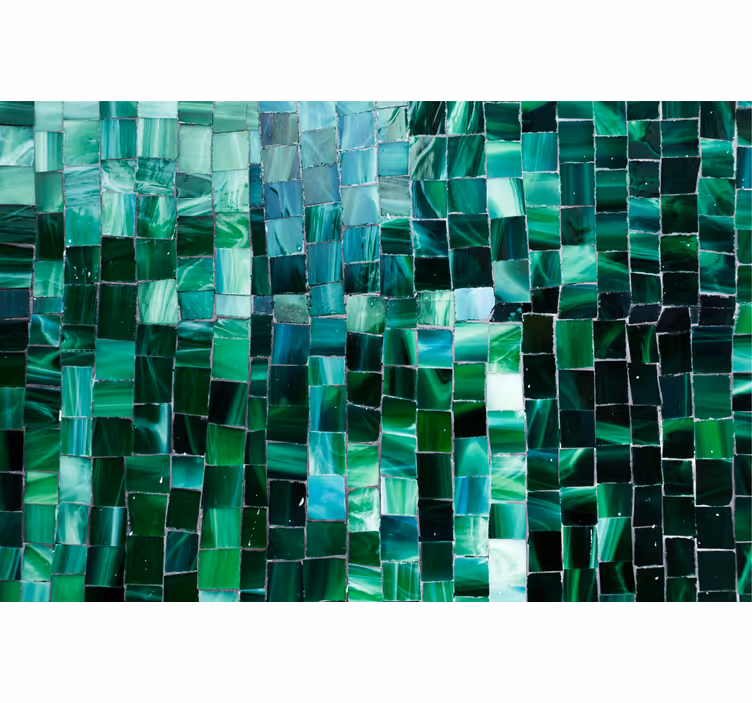 Fotomurale per bagno mosaico verde sfumato - TenStickers