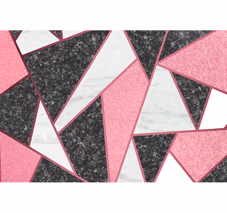Fotomurale per cucina forme geometriche rosa e grigie - TenStickers
