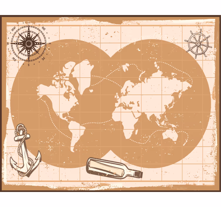 Fotomurale beige tappetino mouse mappa elegante - TenStickers