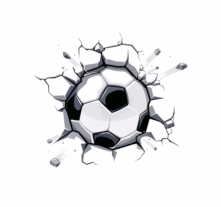 Fotomurale bianco vinile 3d per bambini calcio - TenStickers