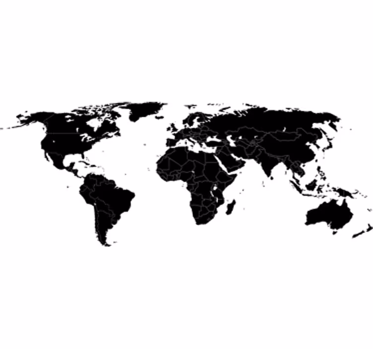 Fotomurale bianco mappa del mondo decorativa - TenStickers