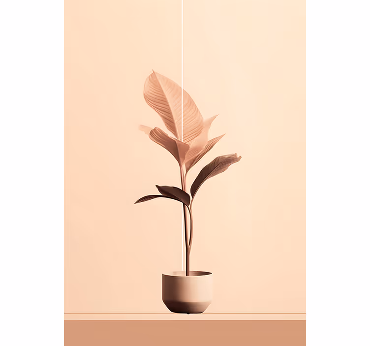 Fotomurale beige pianta verticale nei toni del beige - TenStickers