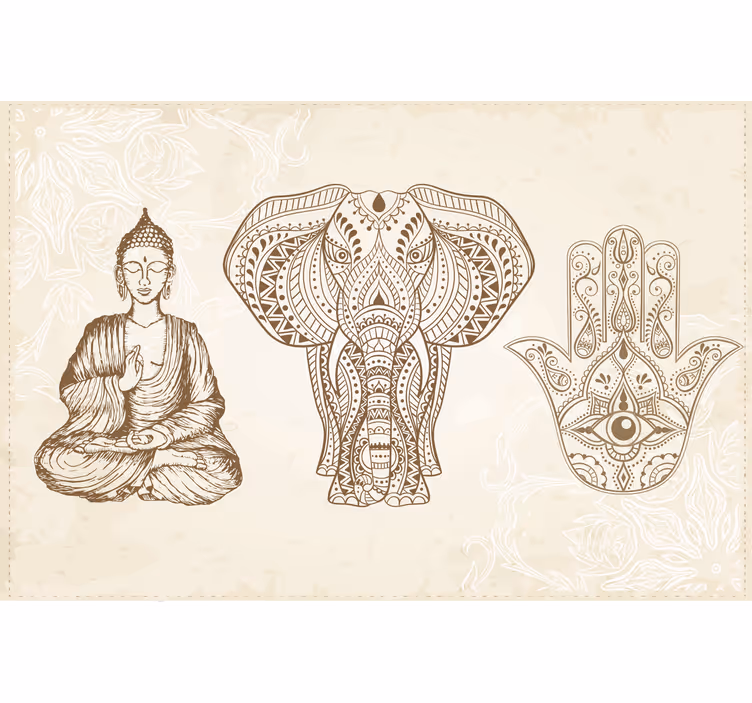 Fotomurale beige simbolo della mano di hamsa - TenStickers