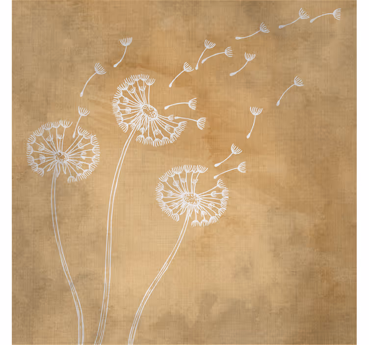 Fotomurale beige dente di leone con e senza petali - TenStickers