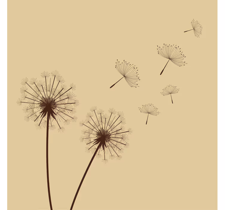 Fotomurale beige pittura di dente di leone vintage - TenStickers