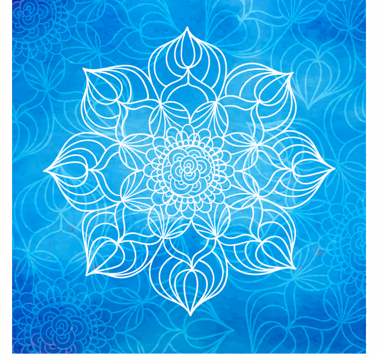 Fotomurale blu mandala con schizzi di vernice - TenStickers