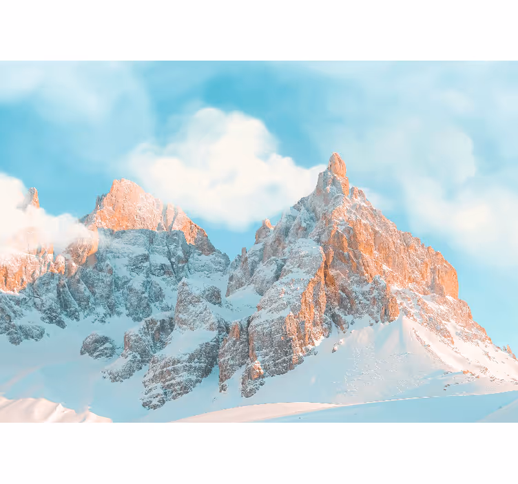 Fotomurale blu nuvole bianche tra monti e foresta - TenStickers