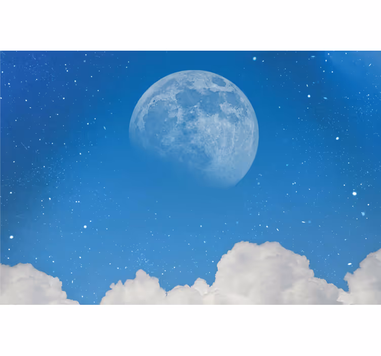 Fotomurale blu vista della luna piccola - TenStickers