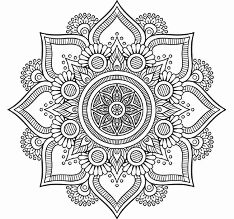 Fotomurale bianco mandala floreali - TenStickers
