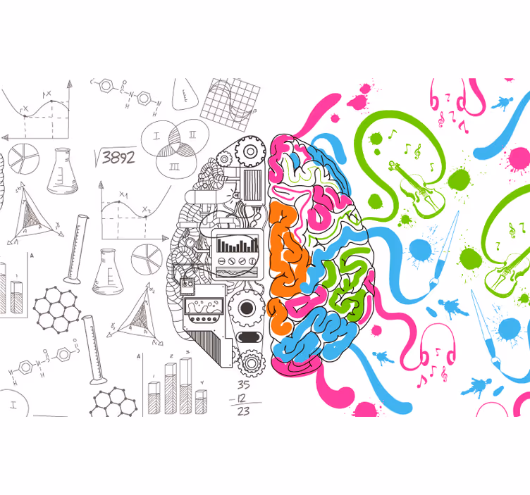 Fotomurale bianco duo cervello - TenStickers