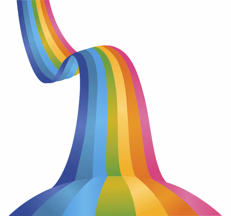 Fotomurale bianco vinile decorativo arcobaleno - TenStickers