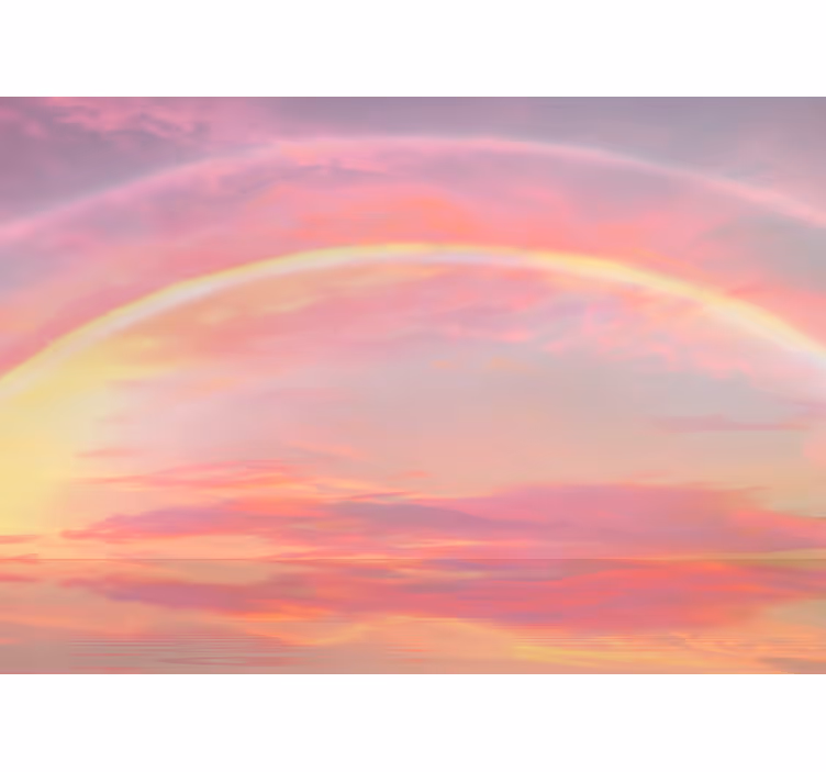 Fotomurale rosa cielo rosa con arcobaleno - TenStickers