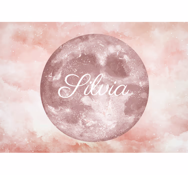 Fotomurale rosa luna con nome - TenStickers