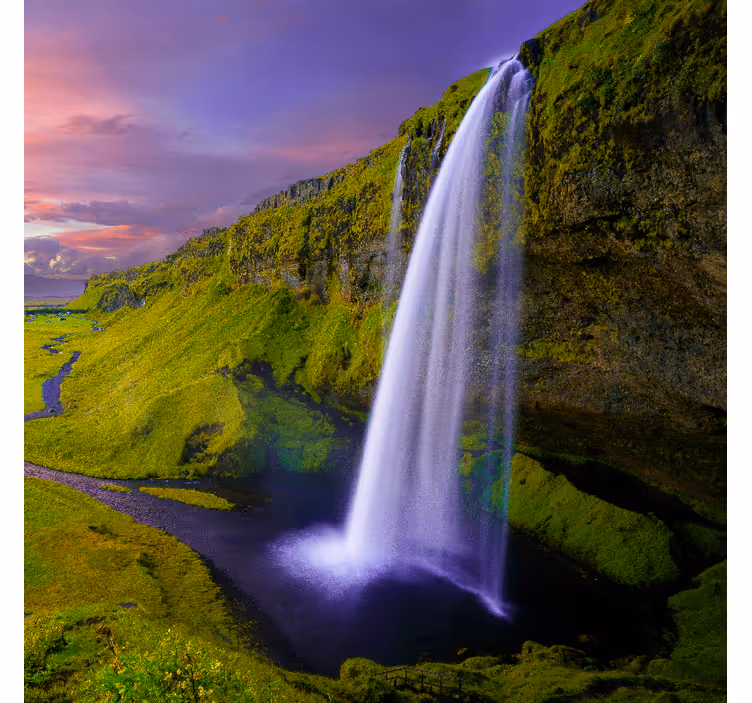 Fotomurale per ingresso montagne con cascata - TenStickers