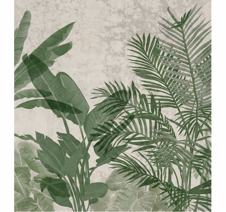 Carta da parati natura foglie di giungla minimaliste - TenStickers