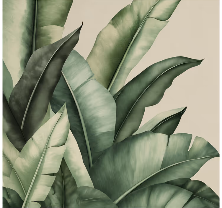 Carta da parati natura foglie di banana semplici - TenStickers