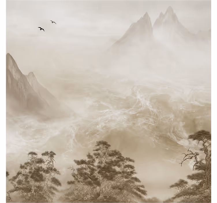Carta da parati natura paesaggio montano sereno - TenStickers