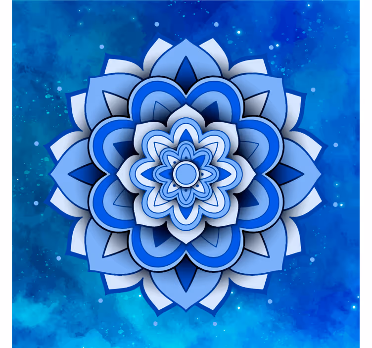 Fotomurale blu mandala floreale blu - TenStickers