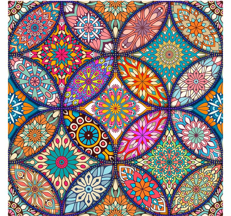 Fotomurale per ingresso mandala colorati - TenStickers