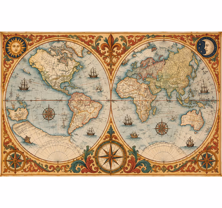 Fotomurale mappamondo retrò - TenStickers