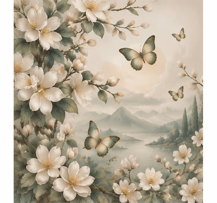 Carta da parati natura farfalla - TenStickers