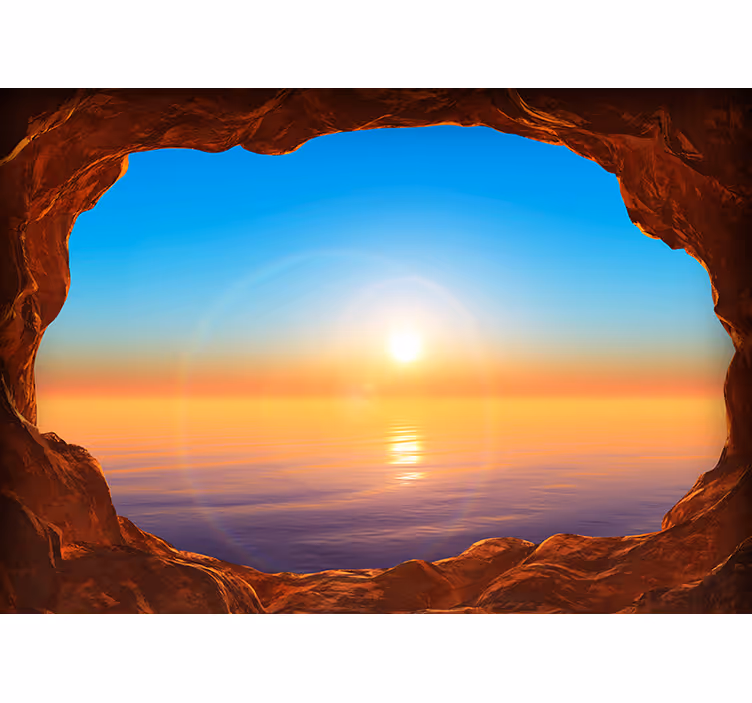 Stupendo fotomurale 3d vista mare con pietre - TenStickers