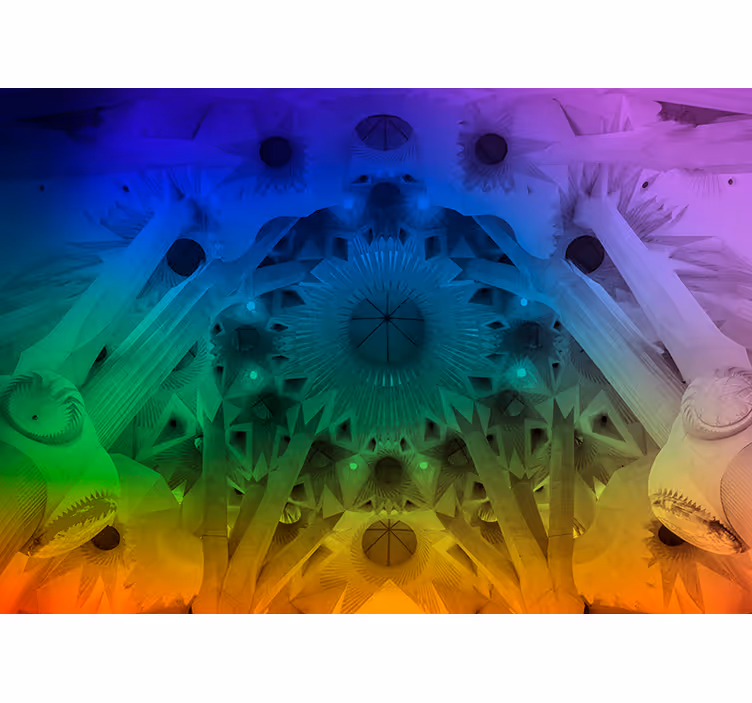 Fotomurale arcobaleno Sagrada Familia Barcelona - TenStickers