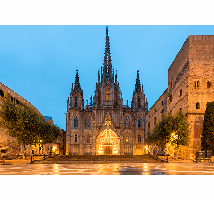 Suggestivo fotomurale cattedrale di Barcellona - TenStickers