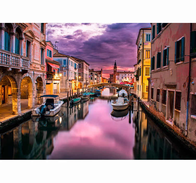 Emozionante Fotomurale 3D tramonto su Venezia - TenStickers