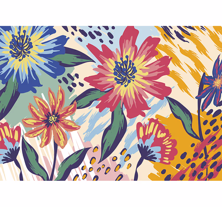 Fotomurale classico con fiori alla Van Gogh - TenStickers