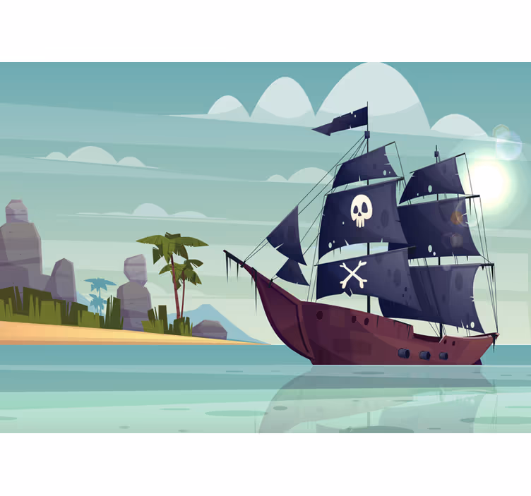 Fotomurale con nave da pirata - TenStickers