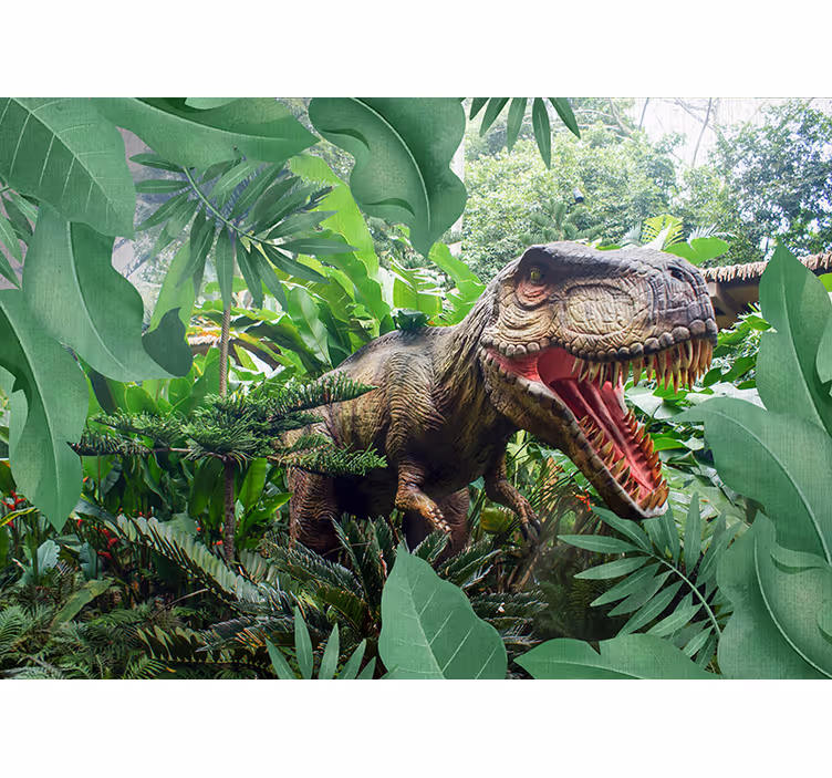 Fotomurale con dinosauro T-rex effetto 3d - TenStickers