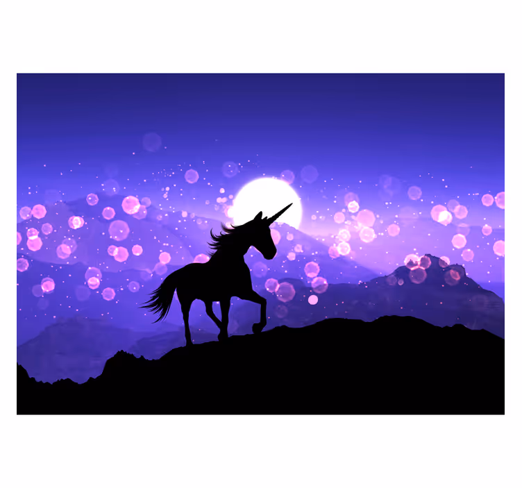 Fotomurale con la sagoma dell'unicorno - TenStickers