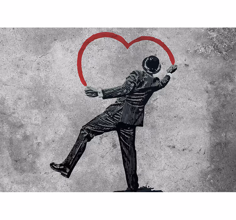 Fotomurale con cuore di Banksy - TenStickers