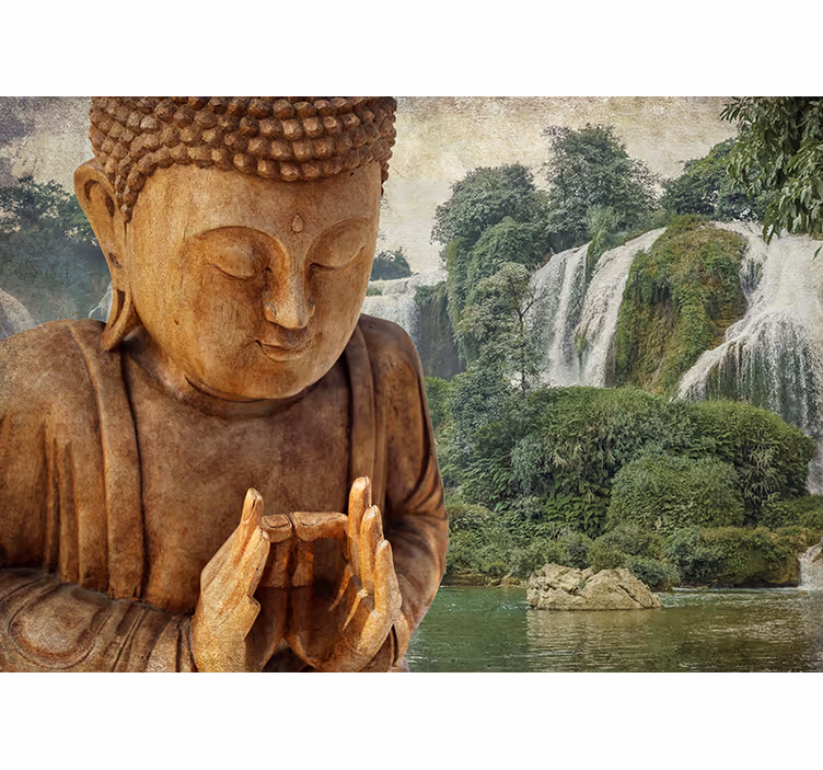 Fotomurale con paesaggio oasi di tranquillità - TenStickers