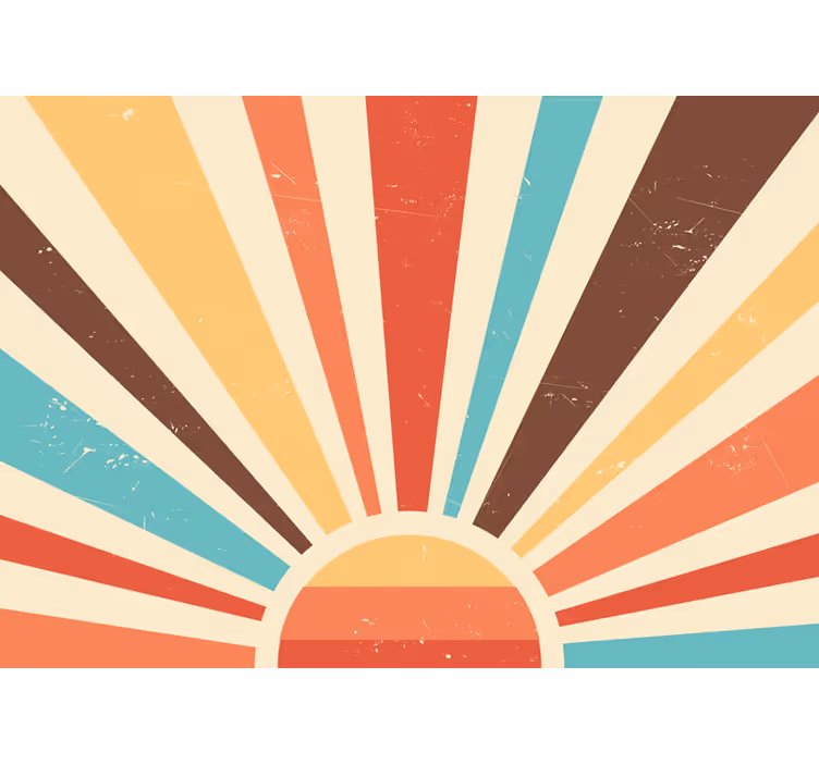 Carta da parati per ragazzi tramonto vintage astratto - TenStickers
