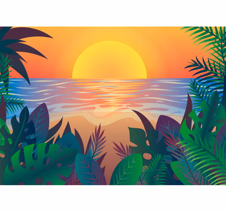 Fotomurali natura paesaggio tropicale al crepuscolo - TenStickers