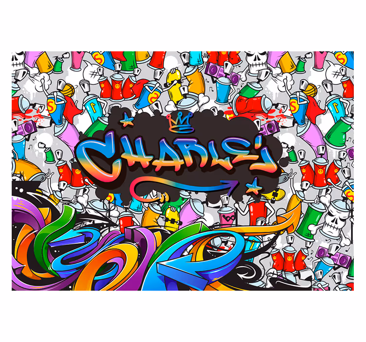 Fotomurale arte urbana graffiti con nome personalizzato - TenStickers