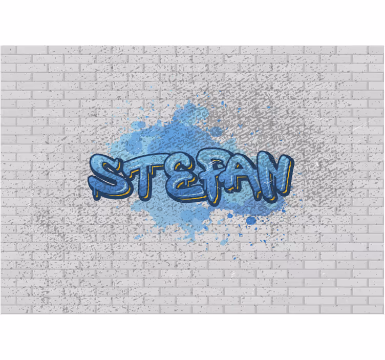 Fotomurale graffiti blu e nome personalizzabile - TenStickers