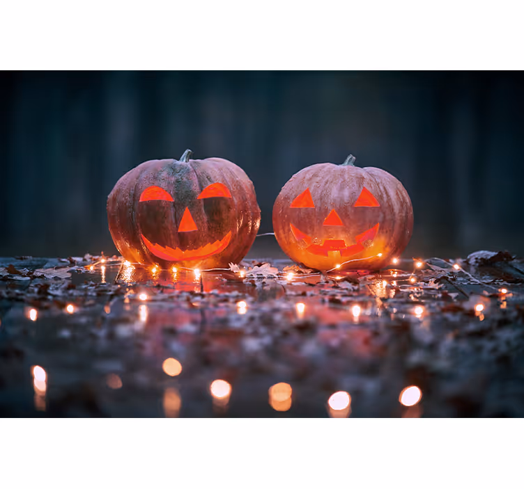 Fotomurale di Halloween splendore di zucca incisa - TenStickers