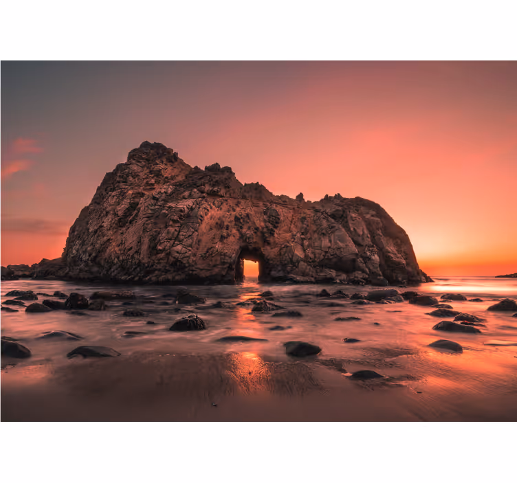 Fotomurale paesaggi tramonto sulla costa rocciosa - TenStickers