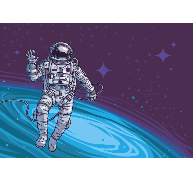 Fotomurale spaziale astronauta che fluttua via - TenStickers