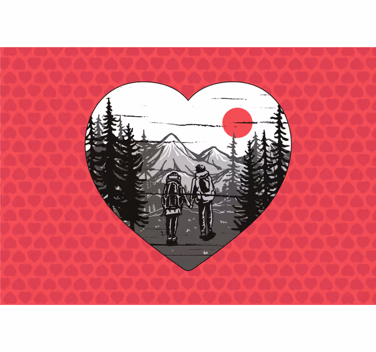 Fotomurale amore avventura nel cuore della montagna - TenStickers