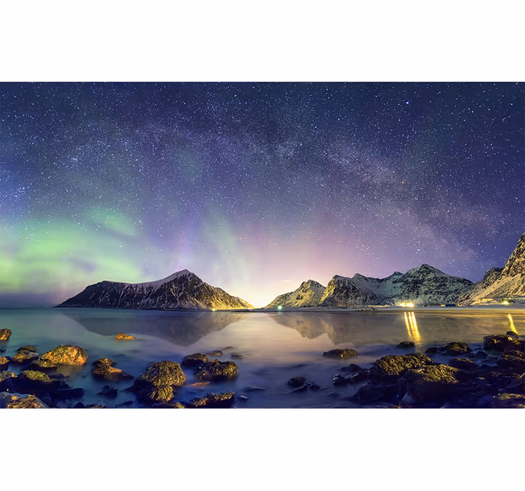 Fotomurale paesaggi spettacolo dell'aurora boreale - TenStickers