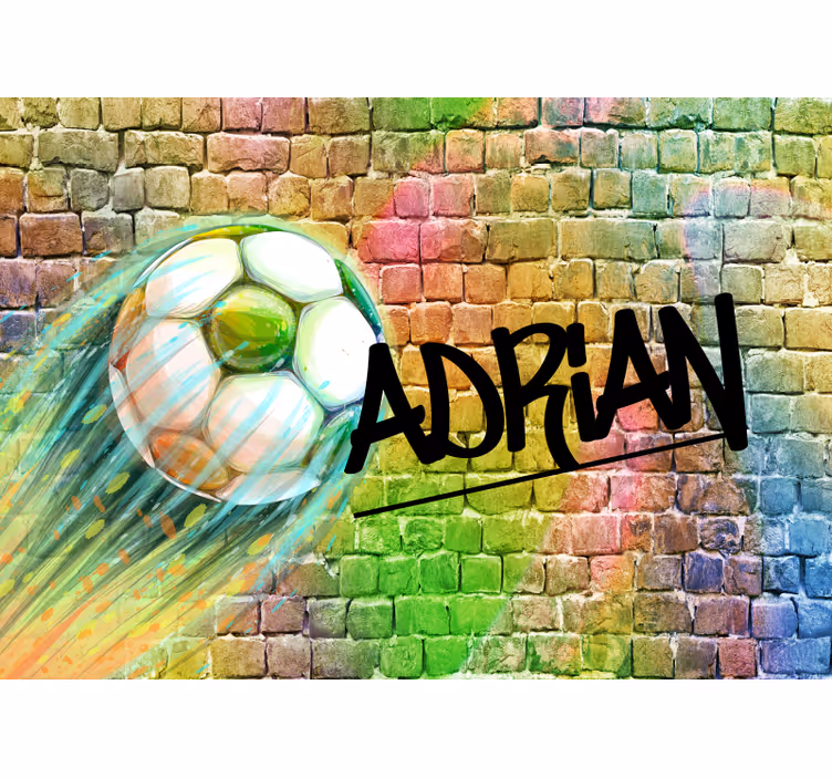 Carta da parati per ragazzi con pallone personalizzabile - TenStickers