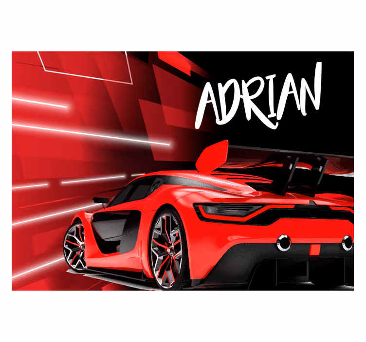 Carta da parati per ragazzi automobili Macchina sportiva rossa - TenStickers