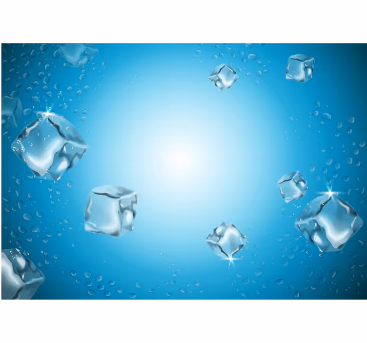Fotomurale textures cubetti di ghiaccio e acqua - TenStickers