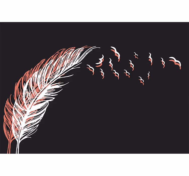 Fotomurale astratto movimento di piume fluttuanti - TenStickers
